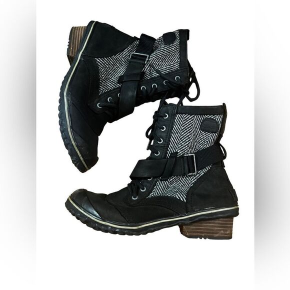 SOREL Slimboot Lace Up Women's Nori Herringbone - Picture 1 of 6